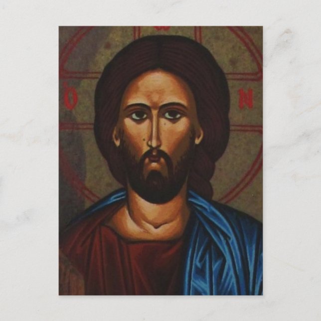 Byzantine Greek Orthodox Icon JESUS CHRIST Postcard (Front)