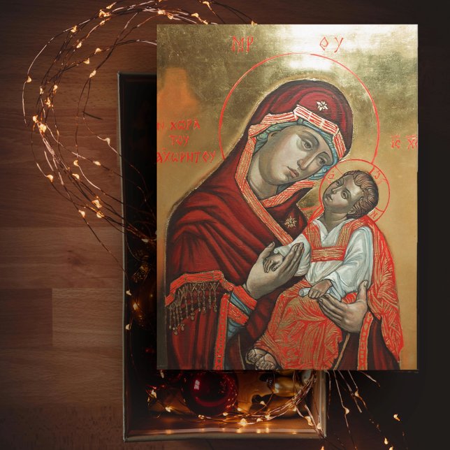 Byzantine Icon of Saint Mary Theotokos Postcard (Creator Uploaded)