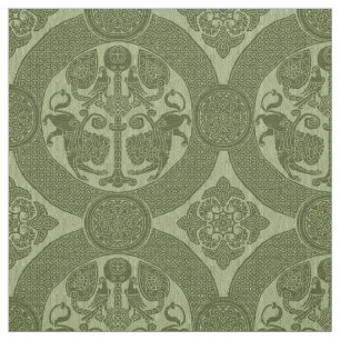 Byzantine Lions and Birds Fabric