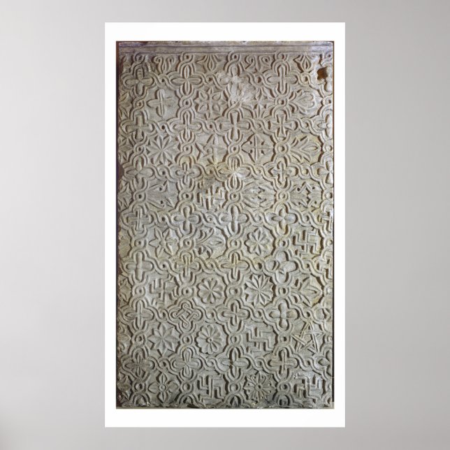 Byzantine slab with cruciform decoration, 12th-14t poster (Front)