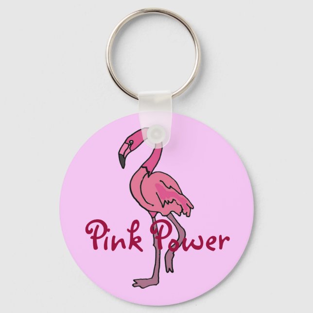 BZ- Pink Power Flamingo Keychain (Front)