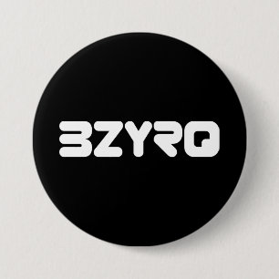 BZYRQ Logo (White on Black) 7.5 Cm Round Badge