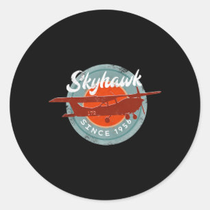 C172 Skyhawk Vintage Retro Airplane Flying Pilot G Classic Round Sticker