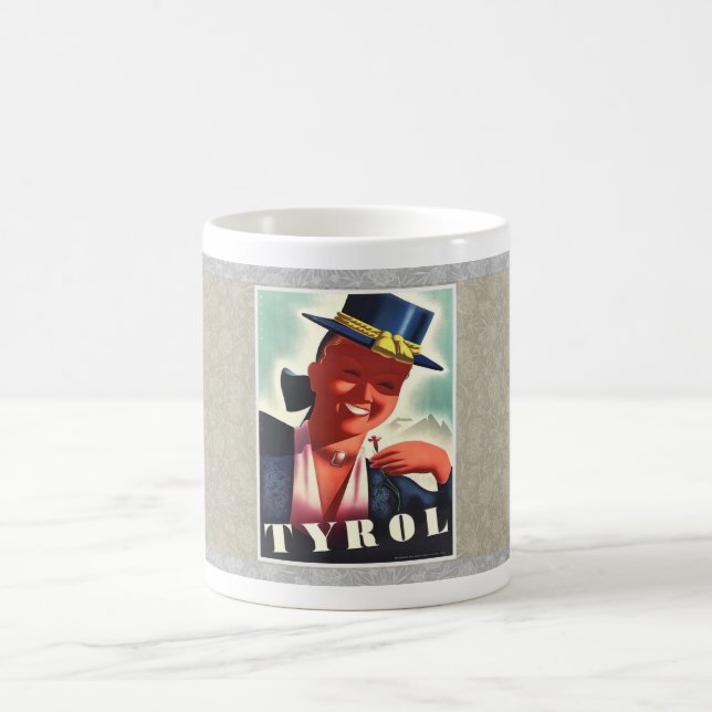 c1940 AUSTRIA / TYROL TRAVEL POSTER MCM  Coffee Mug (Center)