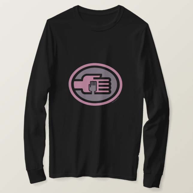 C2B: Long Sleeve T BLK-Logo-2 tone PG T-Shirt (Design Front)