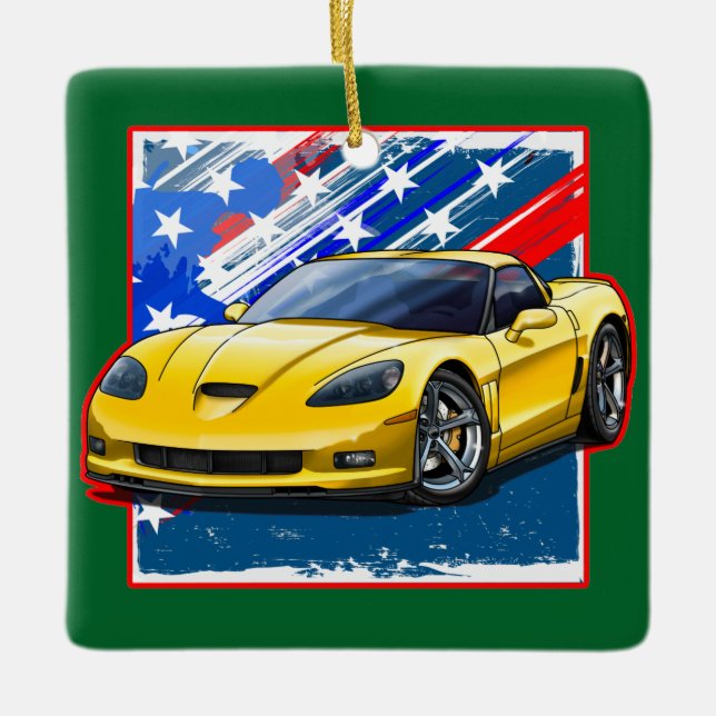 C6_Yellow Ceramic Tree Decoration (Front)