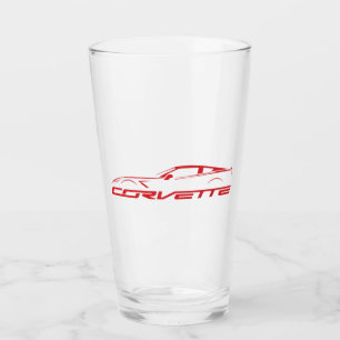 C7 C8 C6 Illustrated Car Glass Cup