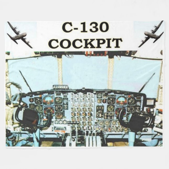 C-130 COCKPIT FLEECE BLANKET (Front (Horizontal))