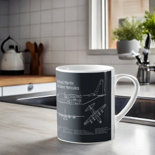 C-130 Hercules - Aeroplane Blueprint Plans PD Coffee Mug