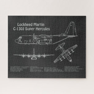 C-130 Hercules - Airplane Blueprint Plans PD Jigsaw Puzzle