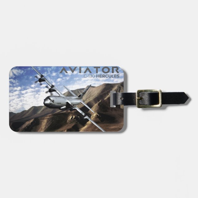 C-130 HERCULES Military Aeroplane Luggage Tag (Front Horizontal)