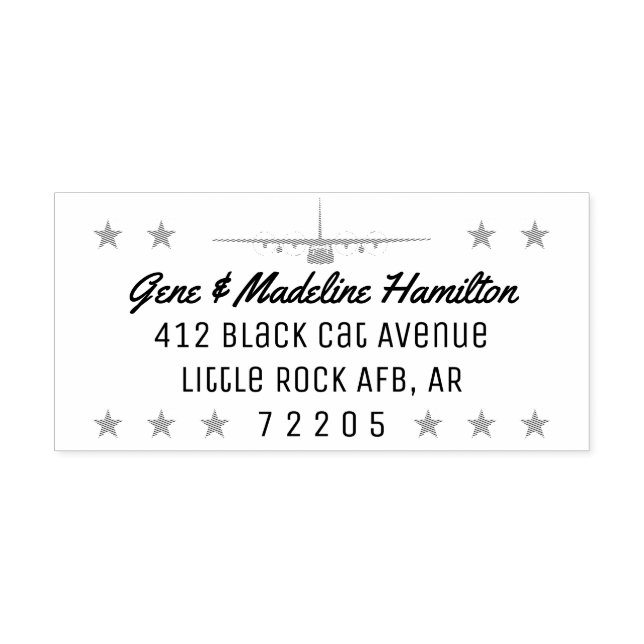 C-130 Hercules Return Address Stamp with Stars (Imprint)