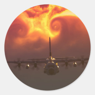 C-130 vortex classic round sticker