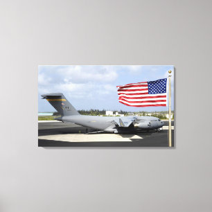 C-17 Globemaster III sits on the flightline Canvas Print
