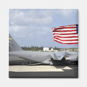 C-17 Globemaster III sits on the flightline Magnet