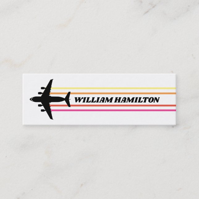 C-17 Pilot Retro Stripe Skinny Business Card (Front)