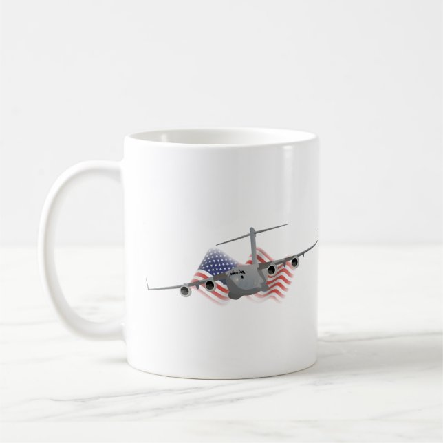 C-17 US Air Force Airplane Coffee Mug (Left)