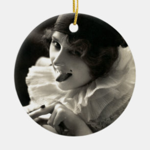 C. 1910 Pretty Woman's Taunt Ceramic Tree Decoration