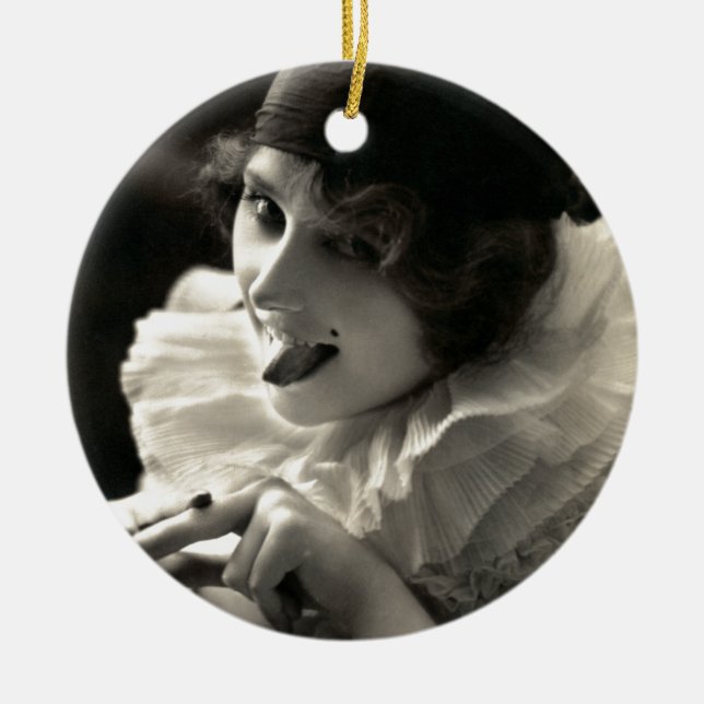 C. 1910 Pretty Woman's Taunt Ceramic Tree Decoration (Front)
