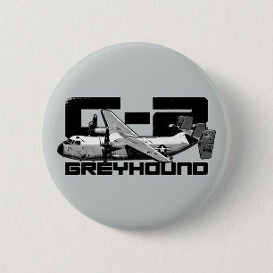 C-2 Greyhound Round Button