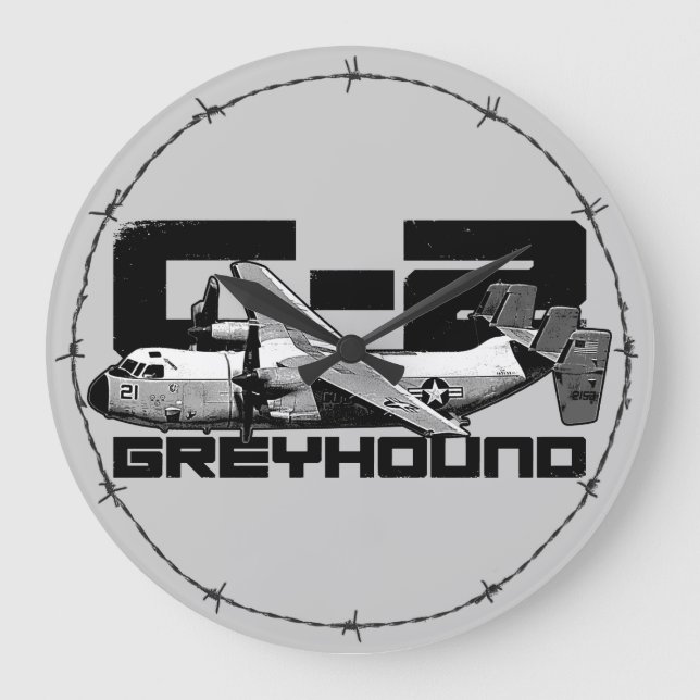 C-2 Greyhound Round (Large) Wall Clock (Front)