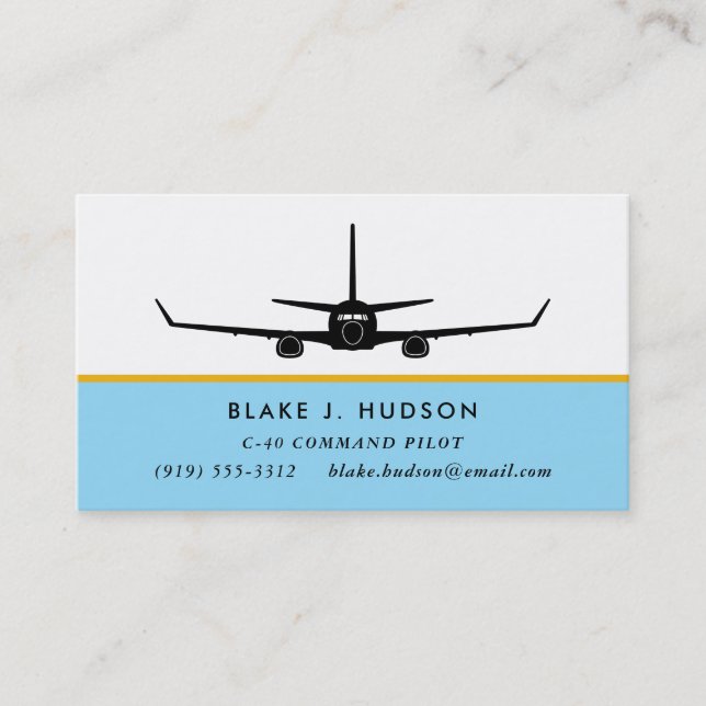 C-40 737 Silhouette Pilot Business Card (Front)