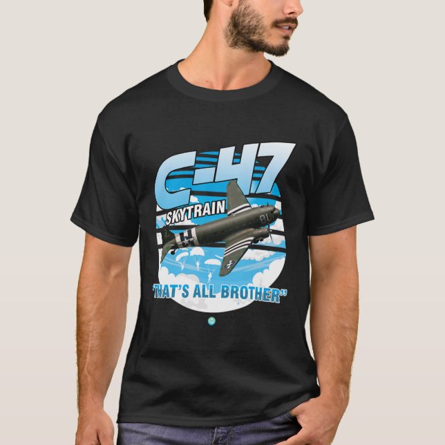 C-47 Skytrain WWII Transport Aeroplane T-Shirt Gif (Front)
