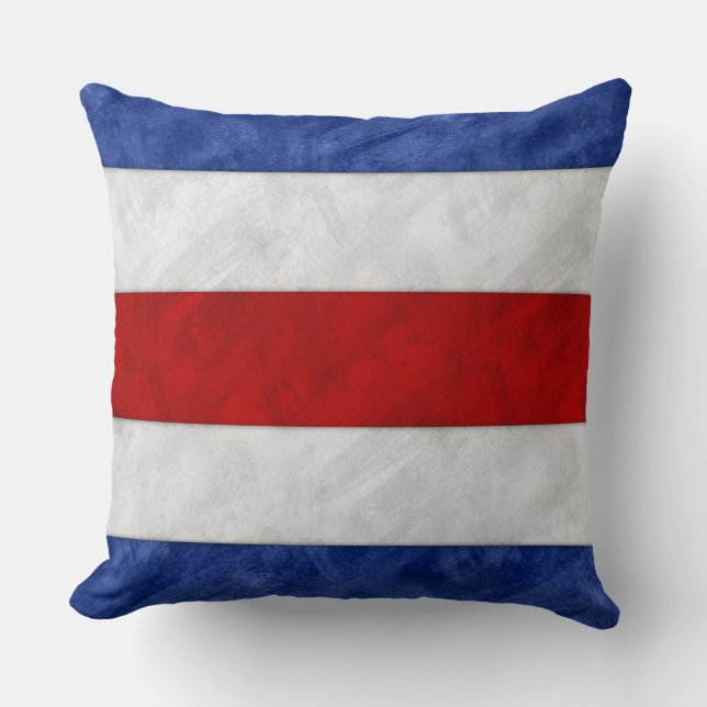 C Charlie Watercolor Nautical Signal Maritime Flag Cushion (Front)