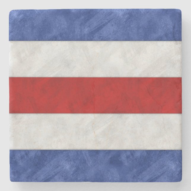C Charlie Watercolor Nautical Signal Maritime Flag Stone Coaster (Front)