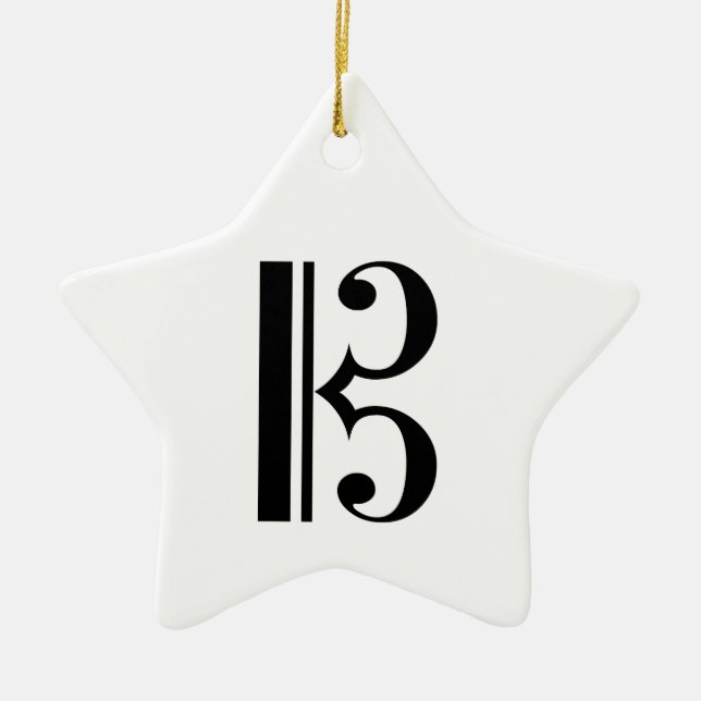 C-Clef Ceramic Tree Decoration (Front)