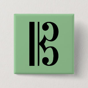 C-Clef Music Symbol 15 Cm Square Badge
