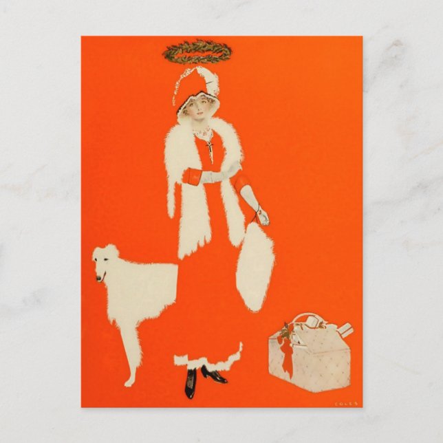 C Coles Phillips “Present Day Saint” Fadeaway Girl Postcard (Front)
