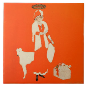 C Coles Phillips “Present Day Saint” Fadeaway Girl Tile