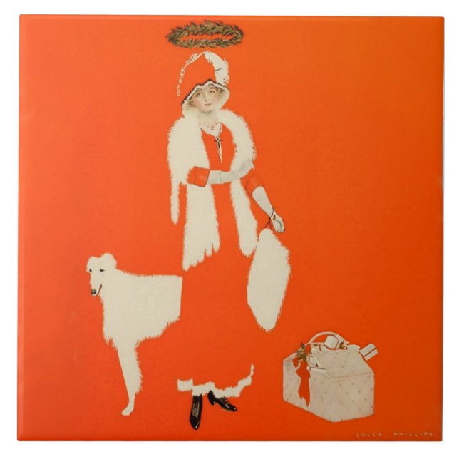 C Coles Phillips “Present Day Saint” Fadeaway Girl Tile (Front)