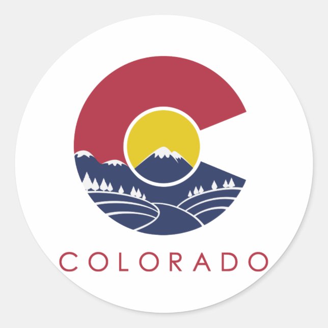 C Colorado Classic Round Sticker (Front)