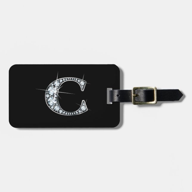 C "Diamond Bling" Luggage Tag (Front Horizontal)