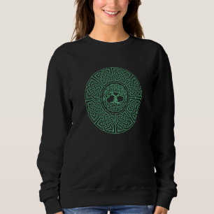 C Green Irish Celtic Knot and Tree of Life Mandala Sweatshirt