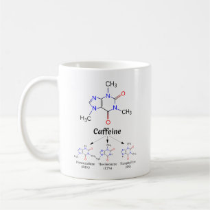 C₈H₁₀N₄O₂ Formula, Chemical Structure of Caffeine Coffee Mug