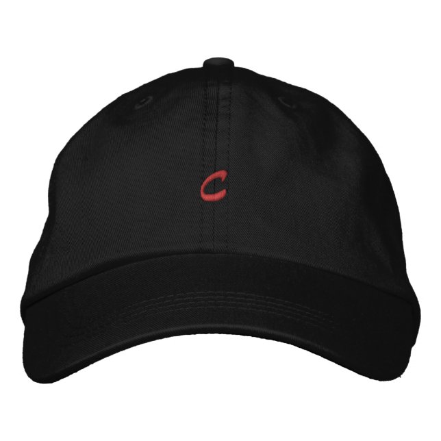 C Initial Letter - Monogram Cap Embroidered Hat (Front)