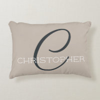 C Initial Stylish Taupe Tan Monogram 