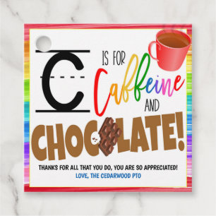 C is for Caffeine and Chocolate Gift Tag