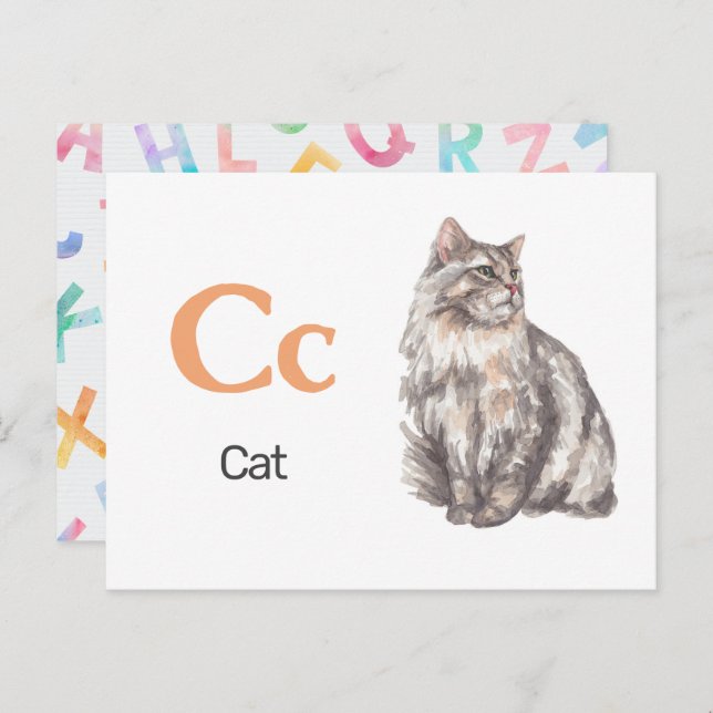 C is for Cat - Alphabet Flash Card (Front/Back)