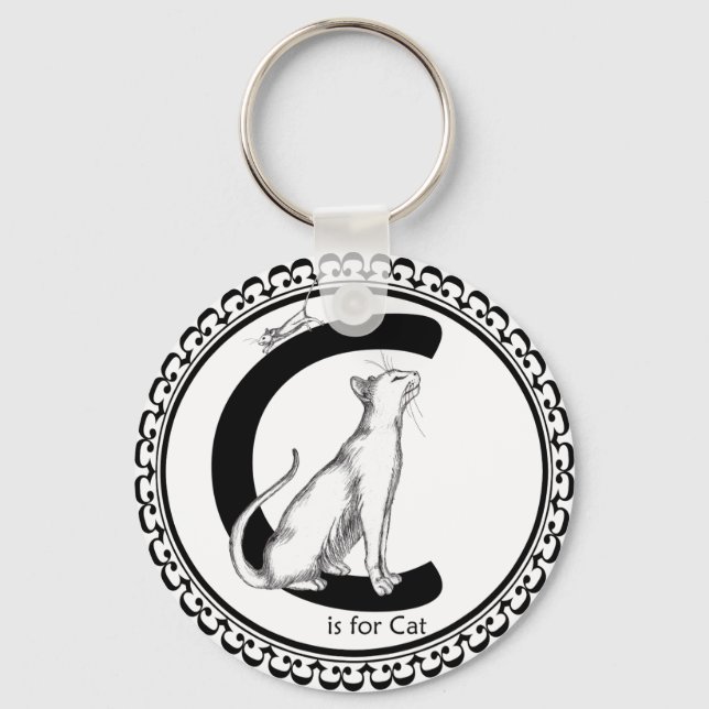 C is for Cat Key Ring (Front)