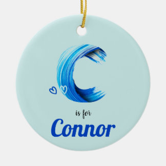 C is for Connor Baby Gift Custom Name Personalized Ceramic Tree Decoration