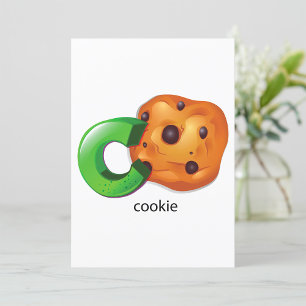 C is for Cookie Alphabet Letter Chocolate Chip Invitation