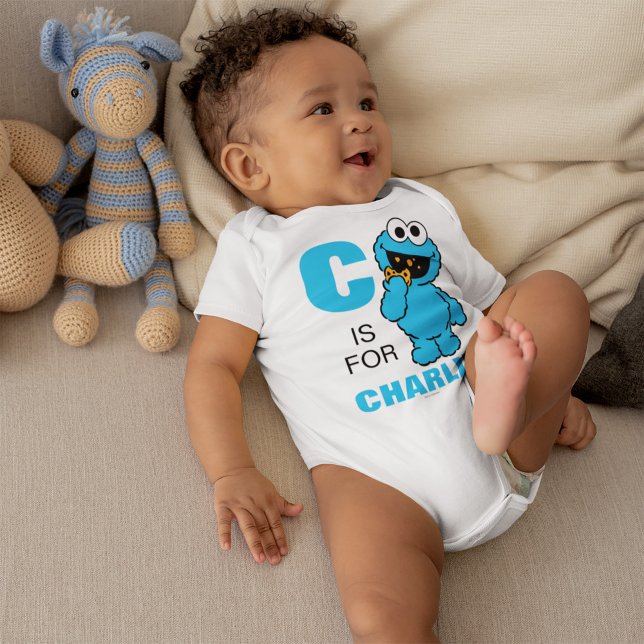 C is for Cookie Monster | Add Your Name Baby Bodysuit (Creator Uploaded)