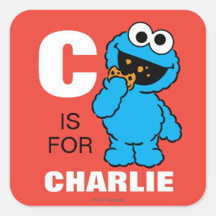 C is for Cookie Monster   Add Your Name Square Sticker