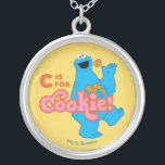C is for Cookie Silver Plated Necklace<br><div class="desc">The Sesame Street design features Cookie with his favourite snack.  © 2021 Sesame Workshop. www.sesamestreet.org</div>