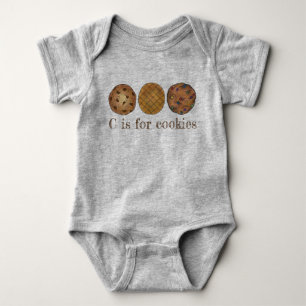 C is for Cookies Chocolate Chip Peanut Butter Food Baby Bodysuit