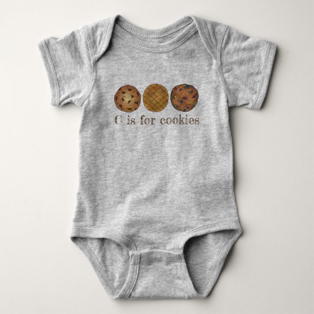 C is for Cookies Chocolate Chip Peanut Butter Food Baby Bodysuit (Front)